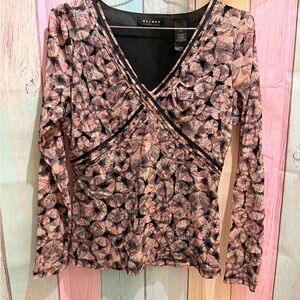 Axcess Pink and Black Floral Blouse